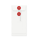 Coloured envelopes with string and washer closure